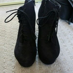 Black Platform Wedge Heels